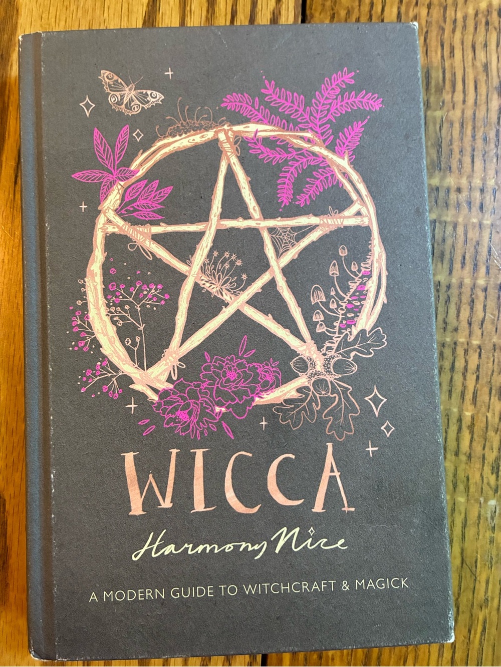 Wicca Book — Pink & Gold Pentagram Cover